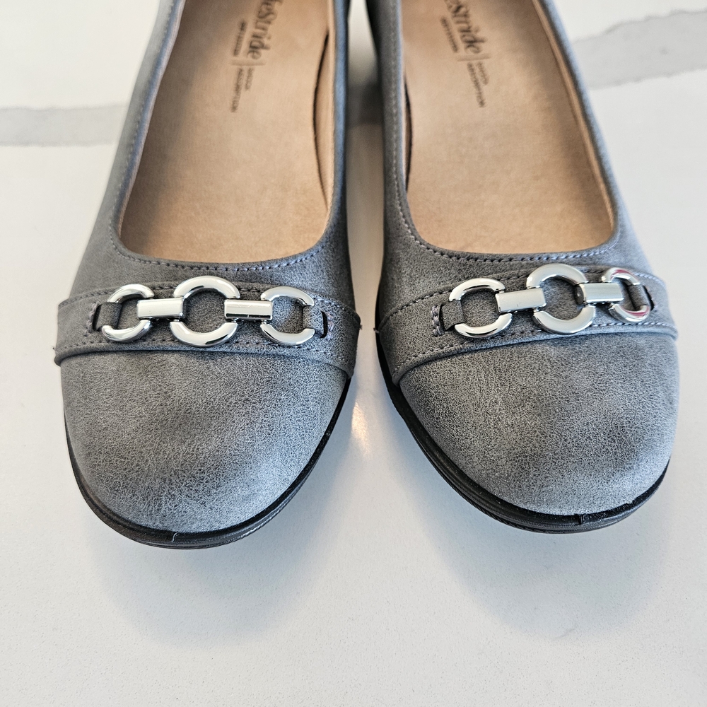Life Stride Gray Chain Detail Flats - Picture 4 of 6